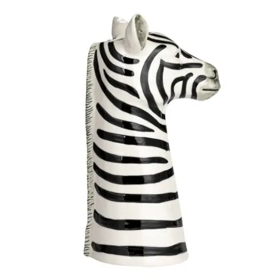 Hello Honey&reg; 11.5" White & Black Hand-Painted Decorative Stoneware Zebra Vase {9}