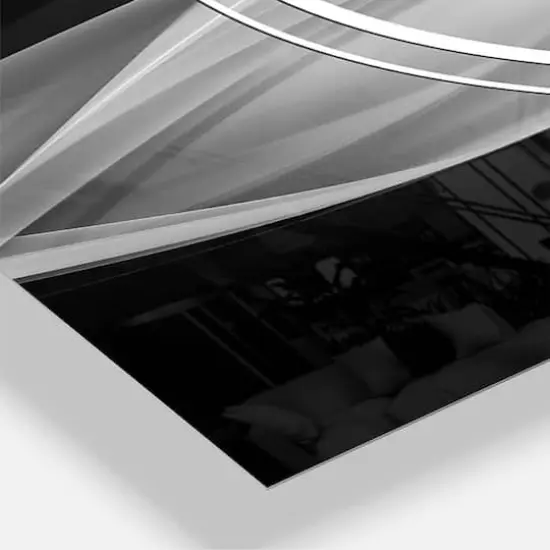 Designart Glittering Silver Pattern Modern 3 Panel Wall Clock {5}