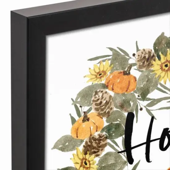 Pumpkin Wreath Canvas Wall Art with Black Frame {4}