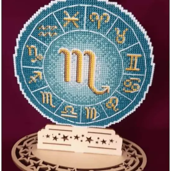 MP Studia Zodiac Signs Scorpio Plastic Canvas Counted Cross Stitch Kit {5}