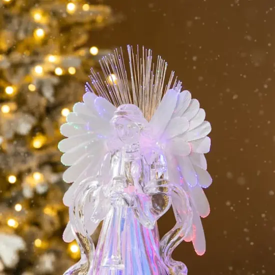 Glitzhome&reg; 12" Acrylic Lighted Tabletop Angel Figurine {5}