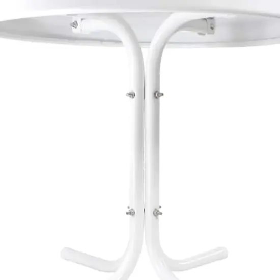 22" Outdoor Retro Tulip Side Table White {5}