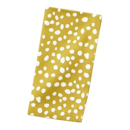 Yellow Painted Spots 10" x 10" Cotton Twill Napkin {3}