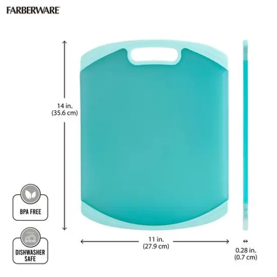 Farberware 14" Translucent Aqua Nonslip Poly Board {4}