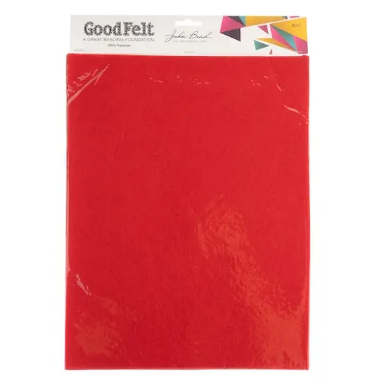 John Bead GoodFelt Beading Foundation, 8.5 x 11", 4ct. Red {4}