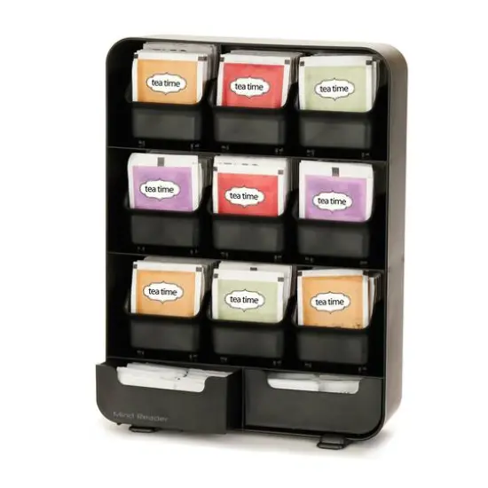Mind Reader Black Tea Bag holder and Condiment Organizer {10}