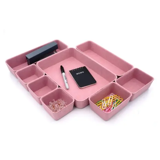 Welaxy Felt 8 Piece Drawer Organizer Tray Set Dusty Rose {4}
