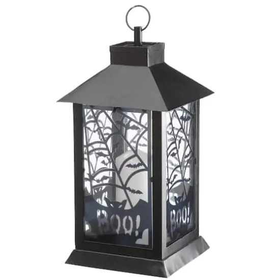 16" Black Halloween Bats Lantern {5}