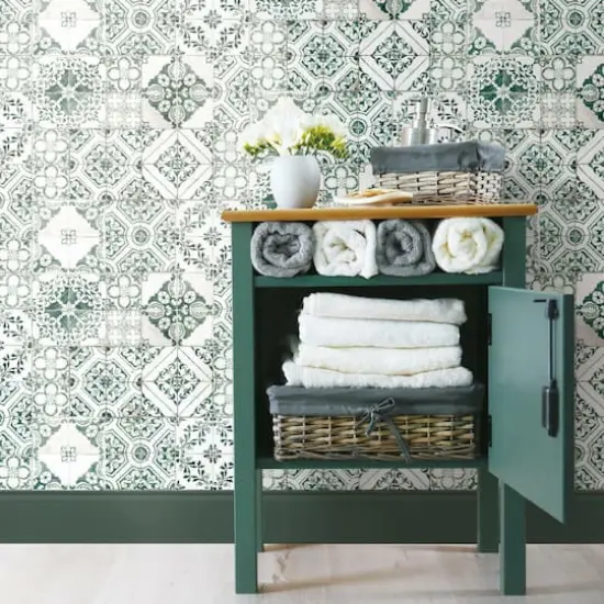 RoomMates Mediterranean Tile Peel & Stick Wallpaper Teal {7}