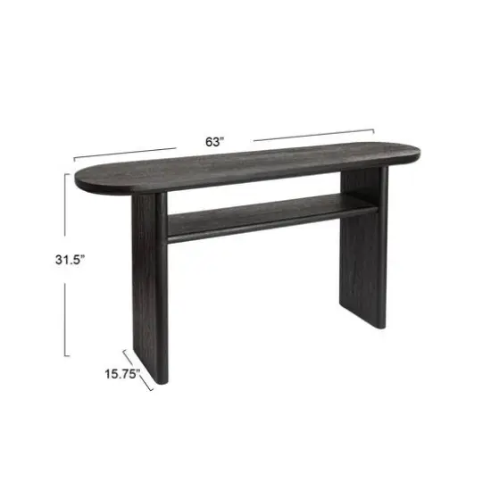 Hello Honey&reg; Black Sturdy Fir Wood Console Table {6}