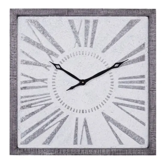 Grey Farmhouse Metal Wall Clock, 25" x 25" {1}