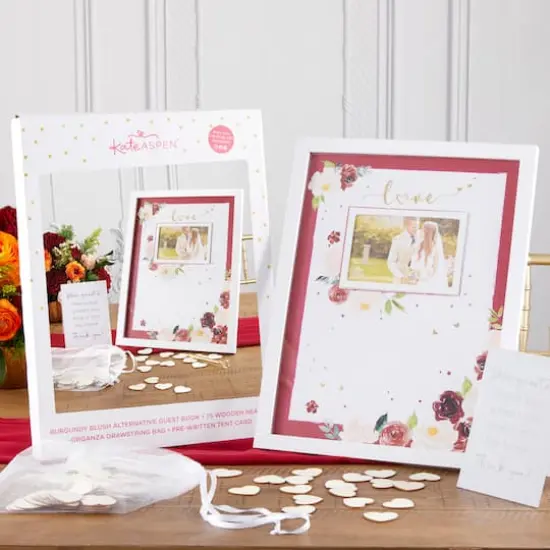 Kate Aspen&reg; Burgundy Blush Wedding Guest Book Alternative {3}