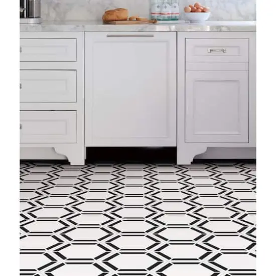 FloorPops Coltrane Peel & Stick Hexagon Floor Tiles {3}
