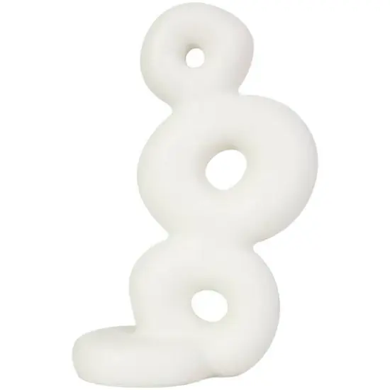 14" White Abstract Stacked Circle Ring Sculpture {7}