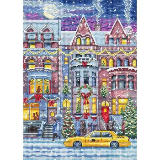 LetiStitch Winter Townhouse Counted Cross Stitch Kit {1}