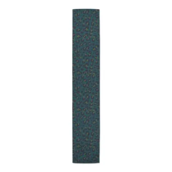 72" Leopard Cotton Twill Runner Blue {4}