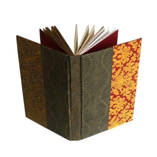 Lama Li Traveler's Hardcover Handmade Journal Red and Gold {4}