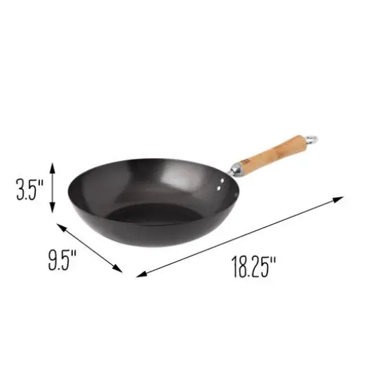 Joyce Chen 9.5" Carbon Steel Nonstick Stir Fry Pan with Birch Handle {7}