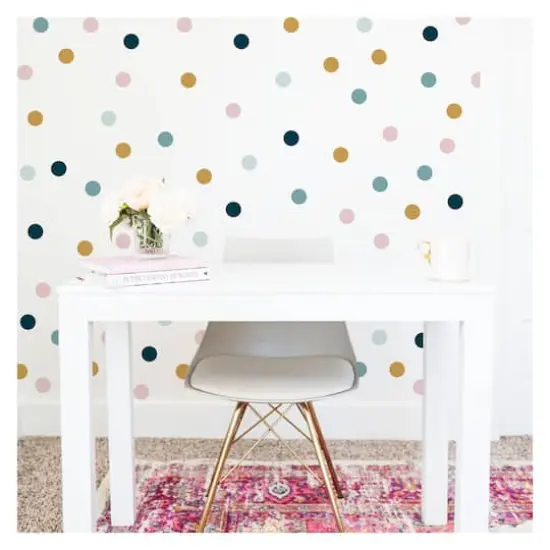 RoomMates Pink, Yellow & Blue Dot Peel & Stick Wall Decals {4}