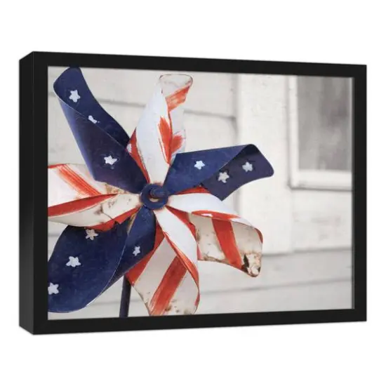 American Pinwheel Black Framed Canvas {3}