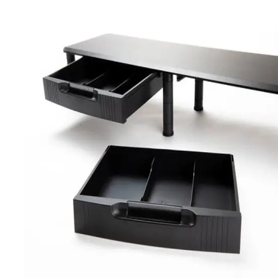 Mind Reader Black Large Dual Monitor Drawer Stand {7}