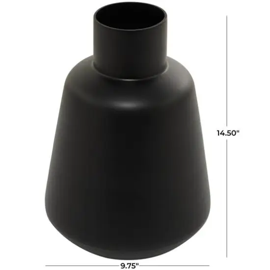 Black Glass Vase 10" x 10" x 15" {6}