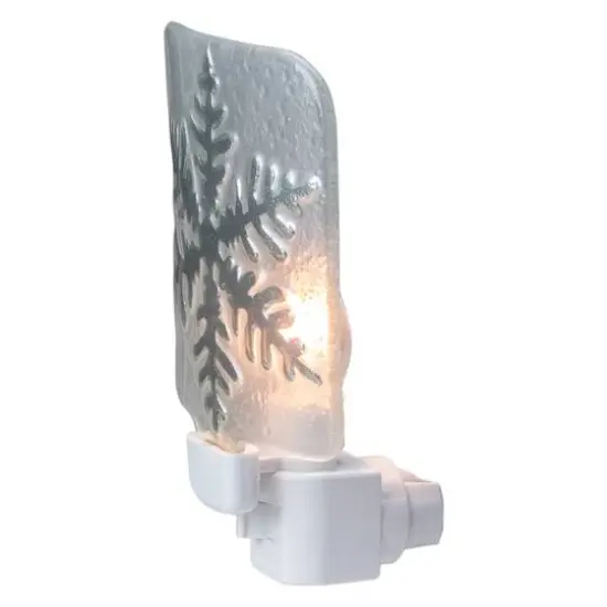 Silver Snowflake Glass Christmas Night Light {3}