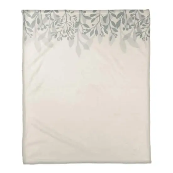Floral Banner Coral Fleece Blanket White/Blue {1}
