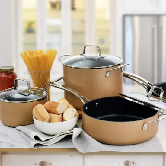 Martha Stewart Copper 12 Piece Hard Anodized Nonstick Aluminum Cookware Set {5}