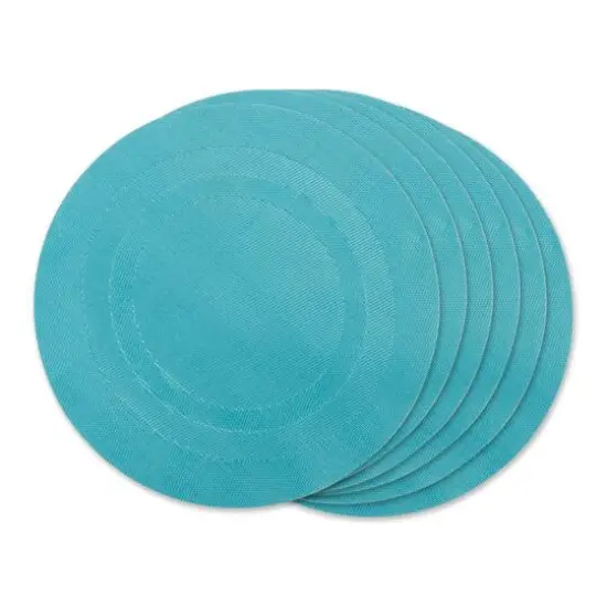 DII&reg; Round Double Frame Placemats, 6ct. Teal {1}