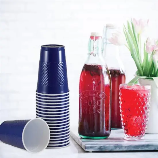 JAM Paper 16oz. Plastic Party Cups, 20ct. Navy Blue {5}