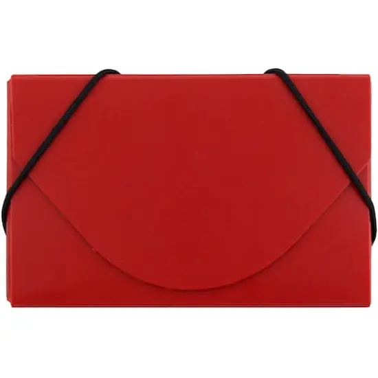 JAM Paper Plastic Business Card Holder Case Red Solid {1}