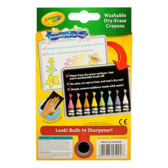 6 Packs: 8 ct. (48) Crayola&reg; Washable Dry Erase Bright Crayons {3}