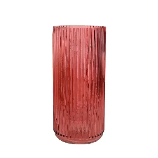 10" Tall Ribbed Glass Vase by Ashland&reg; Burgundy {1}