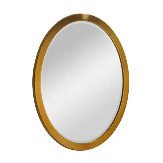 Head West Oval Brushed Gold Metal Framed Bathroom Mirror - 29" x 23" {9}