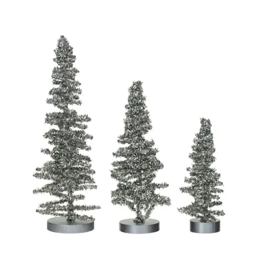 Hello Honey&reg; Silver Glitter Tinsel Tree Set {1}