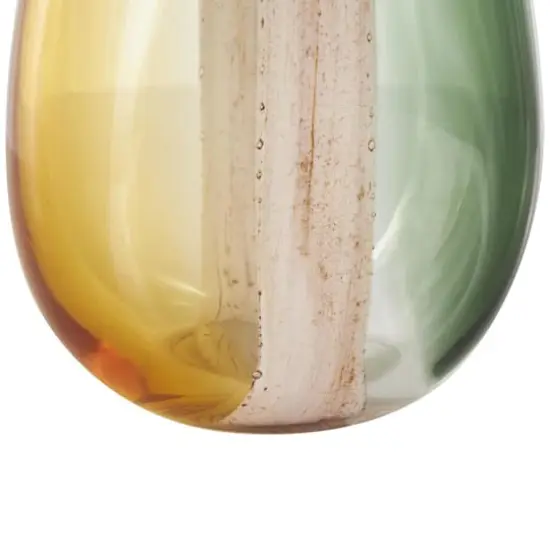 Multicolored Ombre Glass Vase with Pink Textured Stripe Details {8}