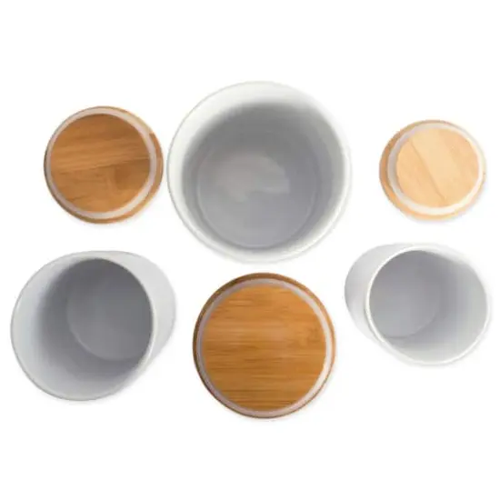 DII&reg; Coffee, Sugar & Tea Ceramic Canister Set White {8}