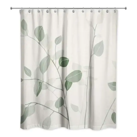 Watercolor Leaves 71" x 74" Shower Curtain {1}
