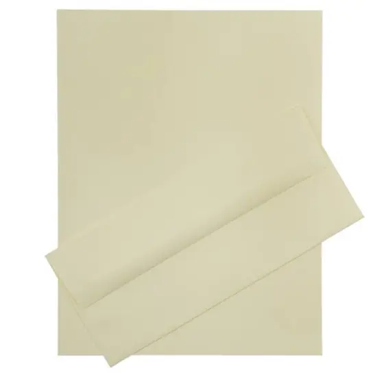 JAM Paper #10 Strathmore Business Stationery Set, 100ct. Ivory Wove {1}