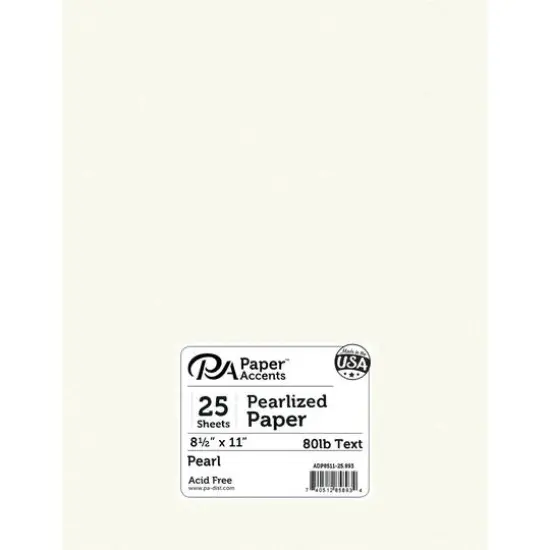 PA Paper&trade; Accents Pearlized 8.5" x 11" 80lb. Paper, 25 Sheets {1}