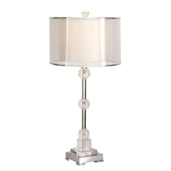 Silver Metal Glam Table Lamp, 30" x 14" x 14" {3}
