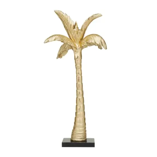 Gold Polystone Coastal Nature Sculpture, 9" x 7" x 20" {6}