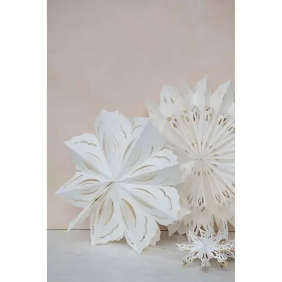 Hello Honey&reg; 25" White Hanging Snowflake Paper Ornament {4}