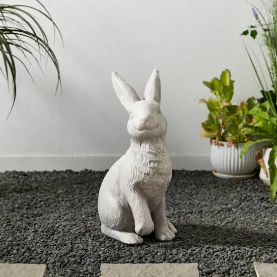 Glitzhome&reg; 18" MGO Sitting Rabbit Garden Statue {6}