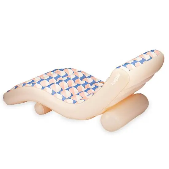 Funsicle 68" Blue & Cream Deco FunChaiser Lounge Inflatable Water Float {6}