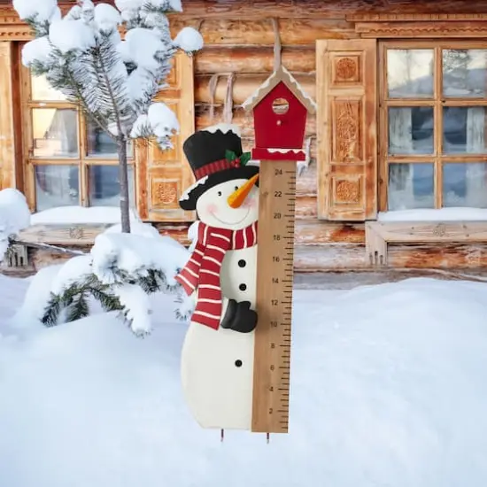 Glitzhome&reg; 40" Snowman Snow Gauge Yard Stake {4}