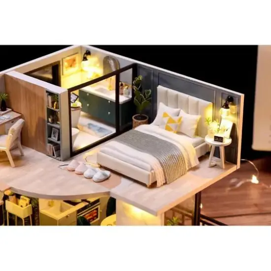 Wizardi Miniature Roombox: House on the Riviera Dollhouse Kit {6}