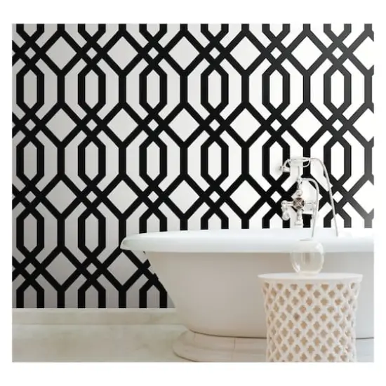 RoomMates Gazebo Lattice Peel & Stick Wallpaper Black {5}