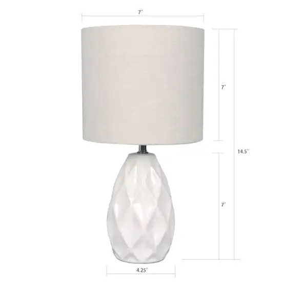 14.5" White Table Lamp with Natural Fabric Shade by Ashland&reg; {5}